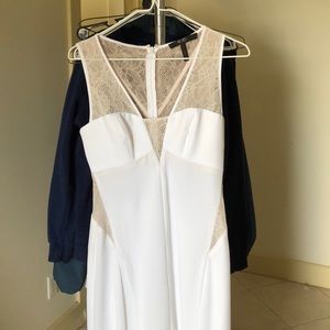 BCBG long creme colored dress NWOT